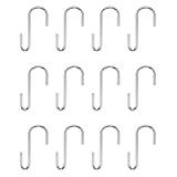 Sscon 12Pcs Universal S Hooks 2 Inch Length Carbon Steel Metal S-Hooks for Hanging Silver