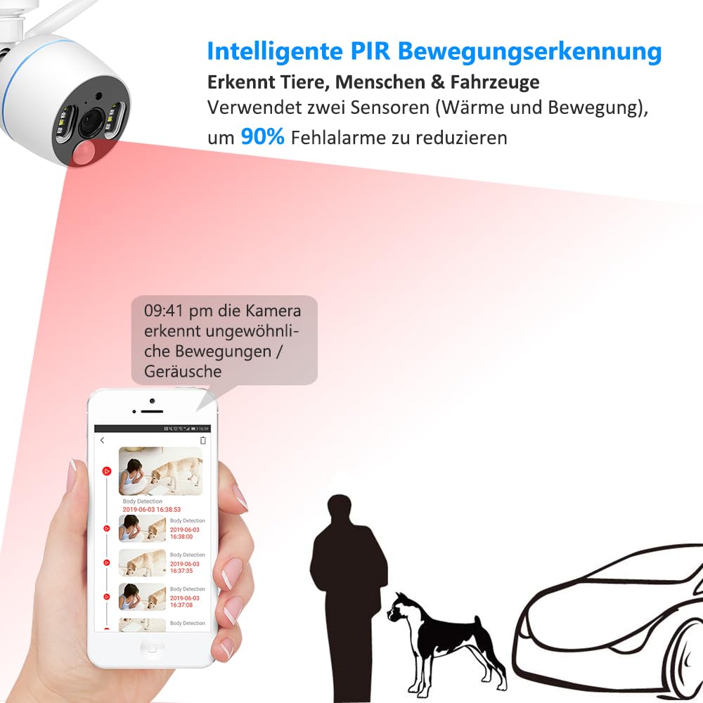Kit de caméra de Surveillance extérieure Wi-FI, 4 x 1080p, 2 to, 8