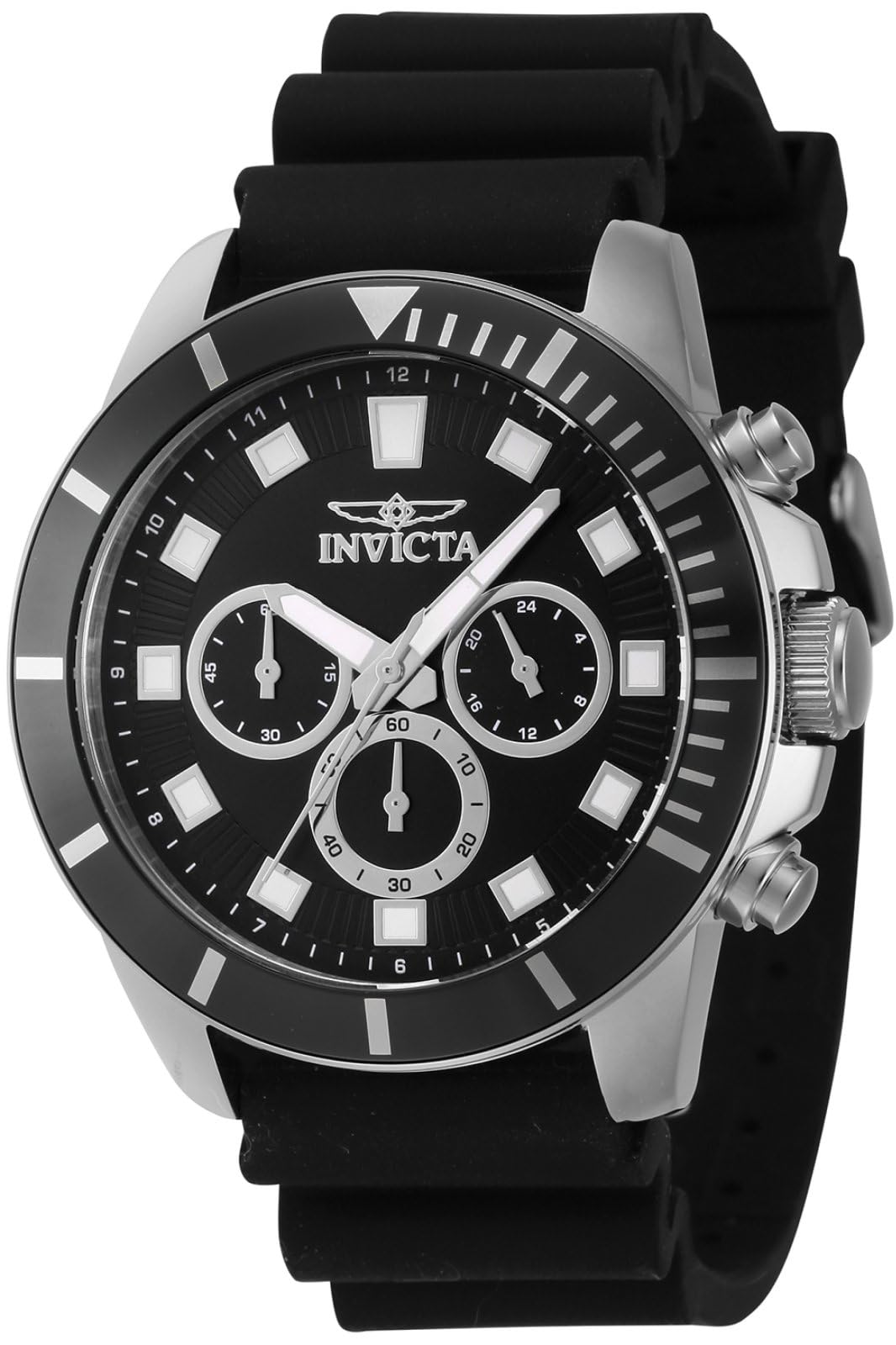 Invicta Silicone Pro Diver Chronograph Black Dial Analog Watch for Men - 46077, Black Band (B0CMK12TD5) Amazon Price History, Amazon Price Tracker