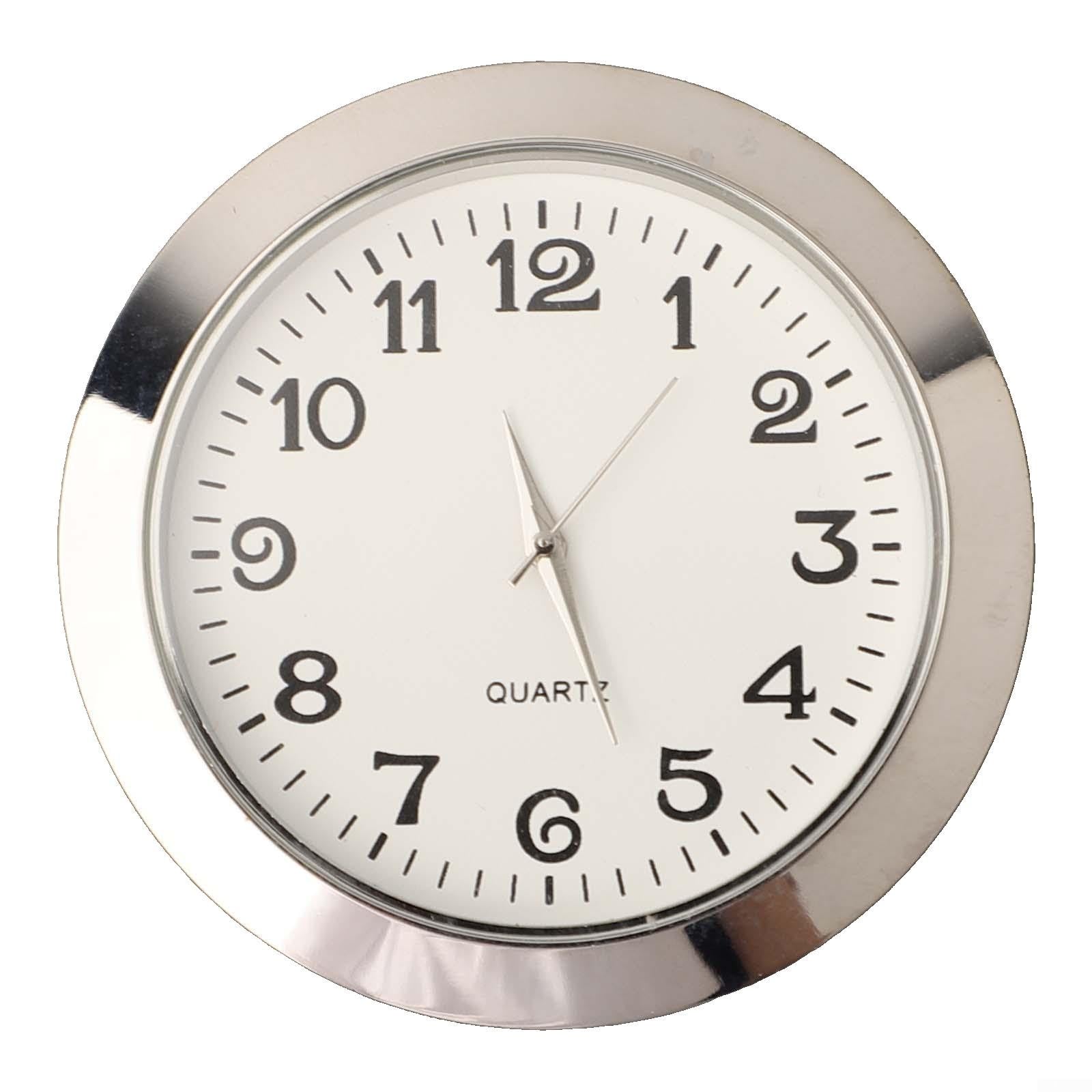 Mini orologio rotondo in metallo di alta qualità con lunetta al quarzo, quadrante bianco con numeri romani neri, funzionamento a batteria (inserto da