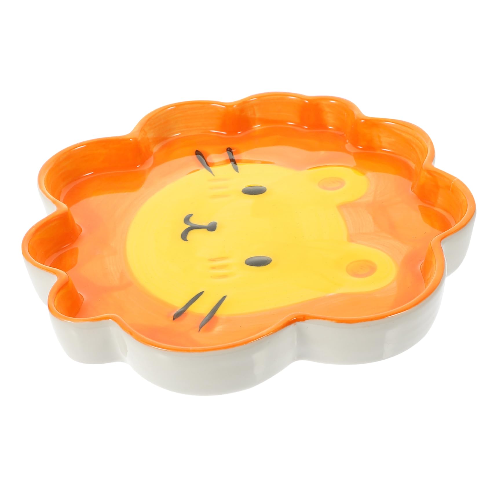 COLLBATH Japanese Lion Shaped Plate Cute Food Holder for Diet Plate with Smooth Surface for Desserts and Meals Adorable Tableware