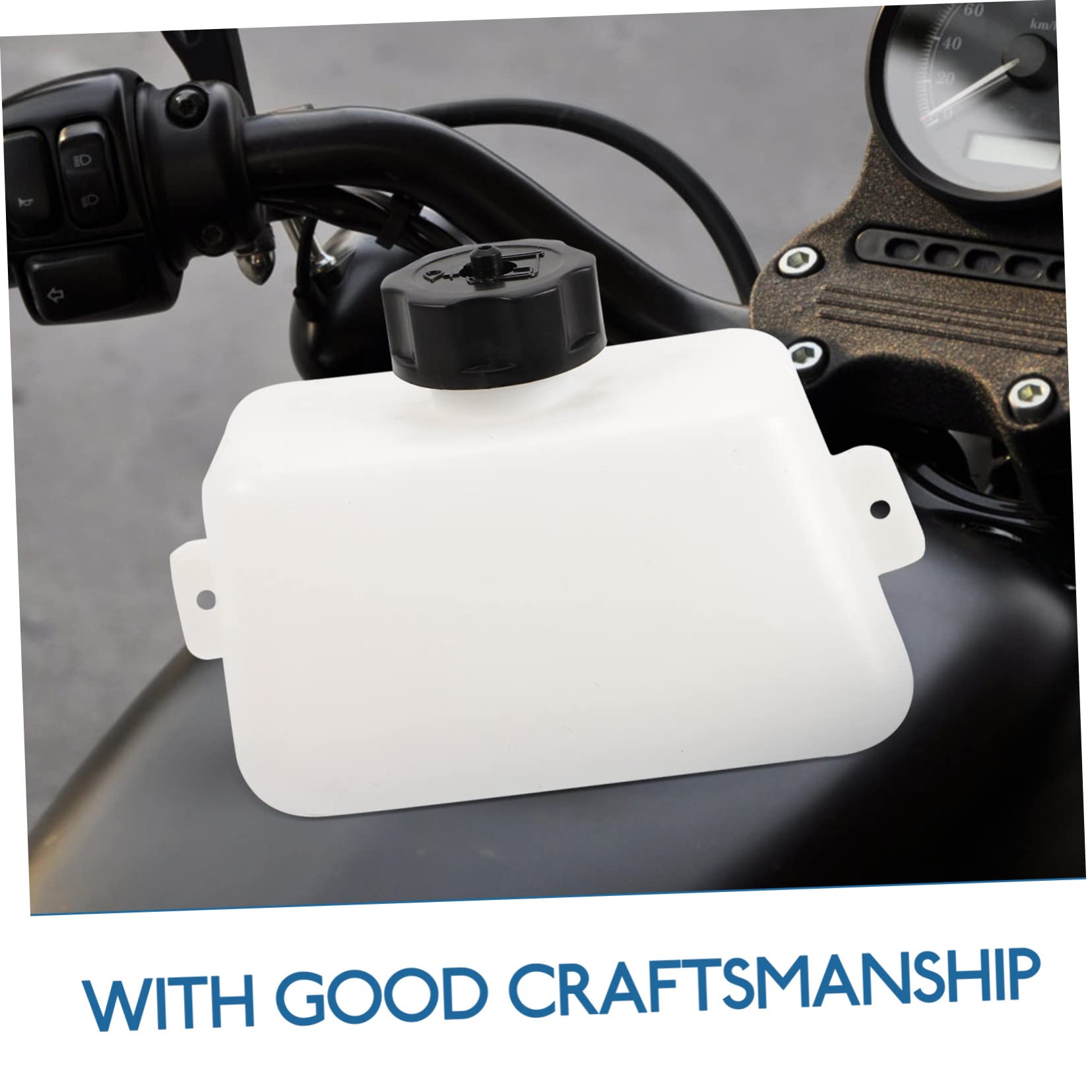 Motorfiets 1L Gas Brandstoftank, Wit Mini Gas Brandstoftank met voor Slang Brandstoffilter Wit Geschikt voor 2 Takt Mini Motorfiets ATV