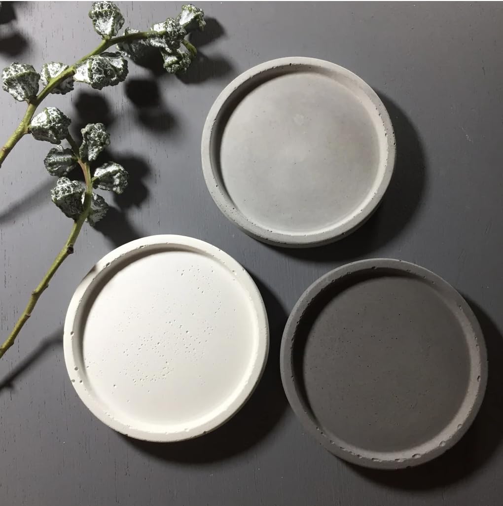 BE FASHIONHOLIC™ Concrete Round Tray | Jewelry, Makeup, Table Organizer | Home Decor & Candle Tray | Multipurpose (10×10×2cm) | Set of 4 - White & Gray (B0DG981Q6J) Amazon Price History, Amazon Price Tracker