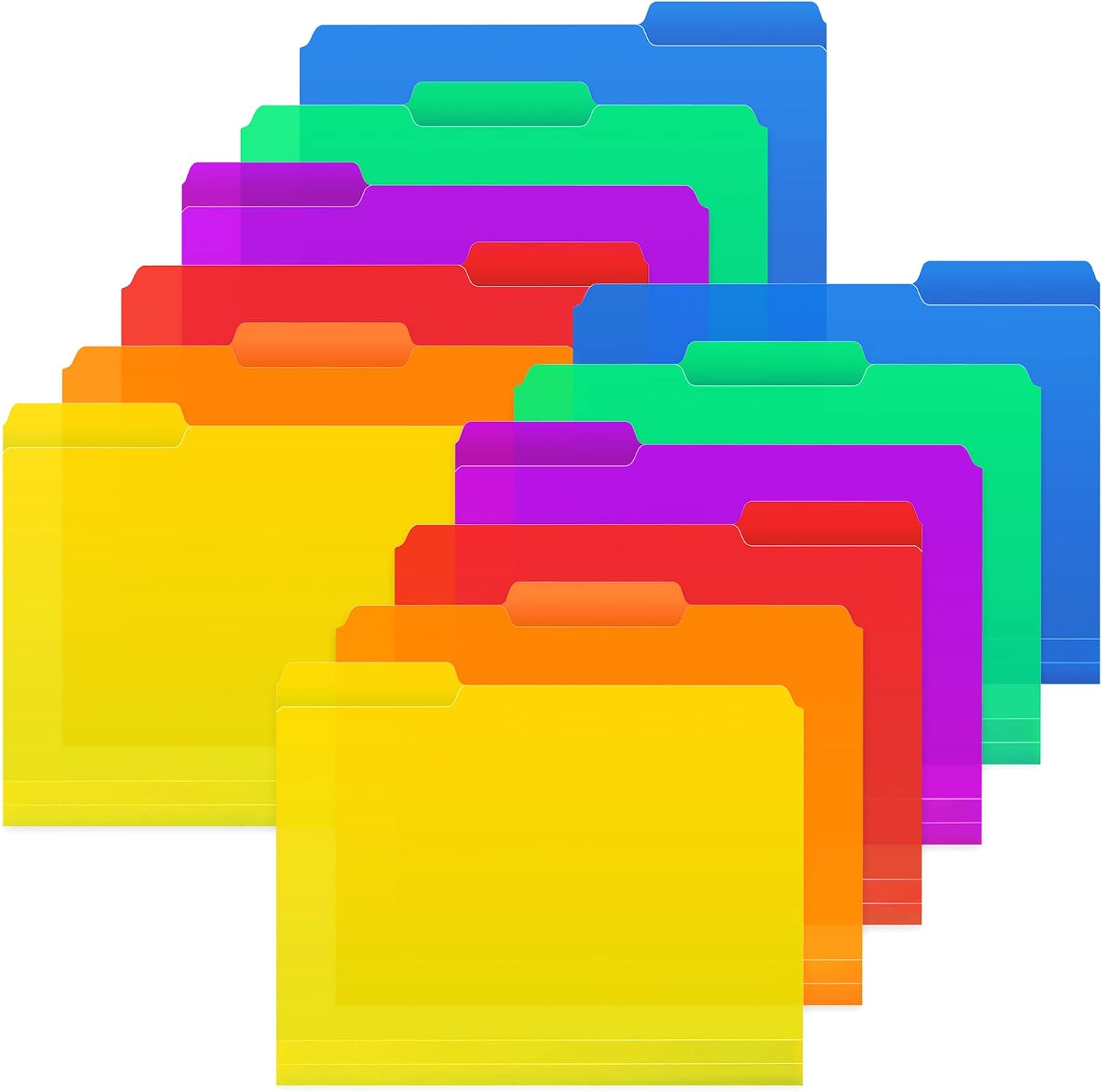 HABGP 12Pcs Colored File Folders Letter Size with Tabs