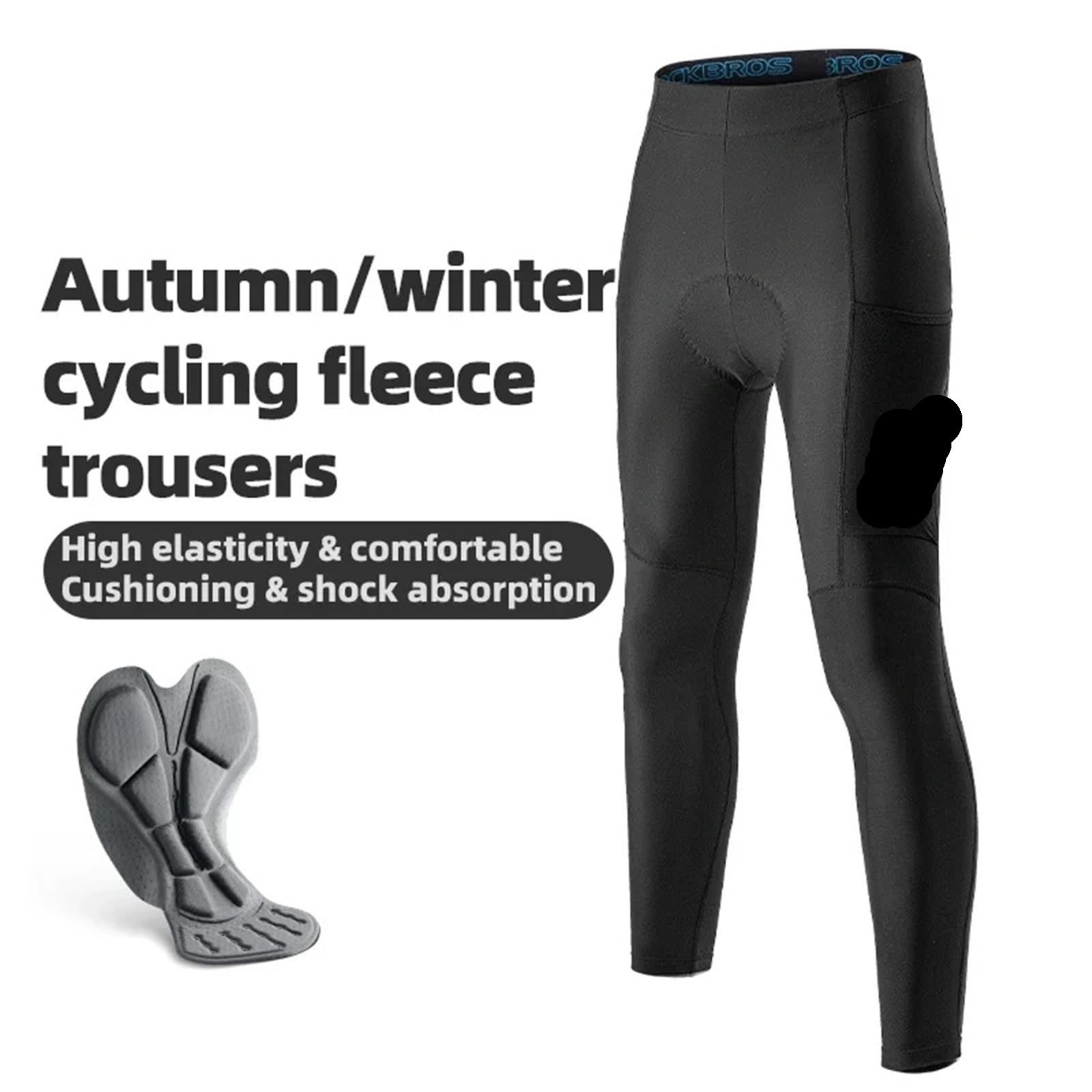 Pantaloni da Ciclismo in Pile Termico Leggings Equitazione Imbottiti 3D Invernali Collant Sportivi Mountain Bike Riflettenti E Traspiranti per Ciclismo