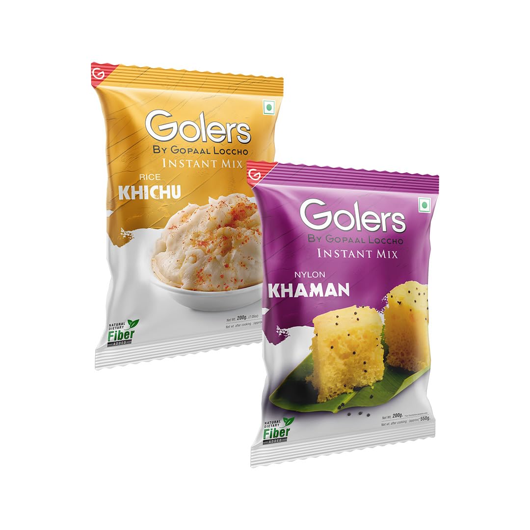 Golers Instant MIx Rice Khichu & Nylon Khaman/Dhokla Combo Pack of 2 (200g Each)| Ready to Cook Gujarati Snack | Quick Indian Breakfast Mix | No Preservatives & No Artificial Colors-image-6