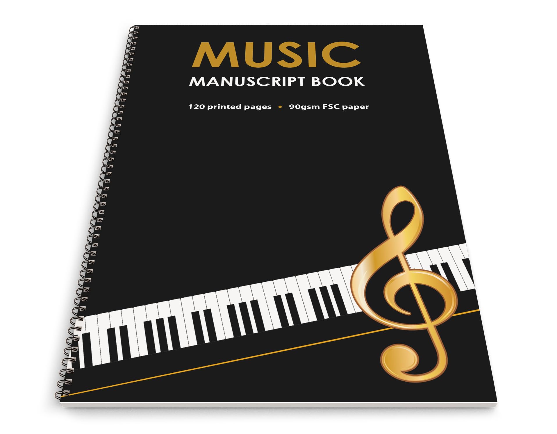 The Worcestershire Stationery Company A3 Blank Music manuscript book, 17 staves per page. 120 pages, 90gsm FSC paper - Image 2