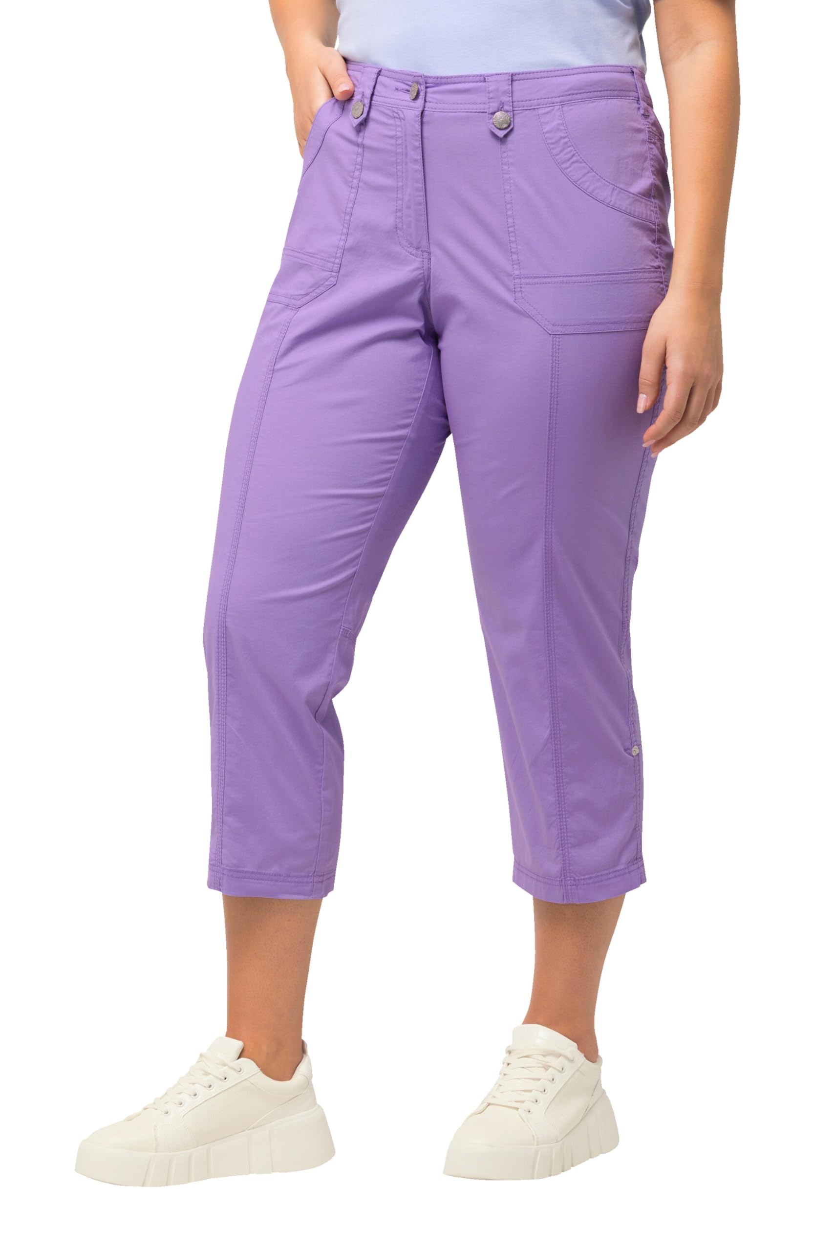 Ulla Popken Damen große Größen Cargohose mit Krempelbein Hose