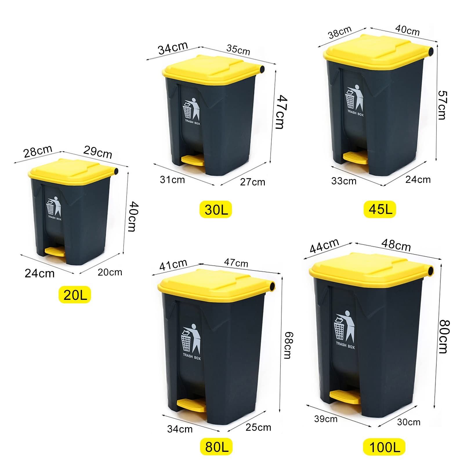 Amazon.co.jp: おしゃれ ゴミ箱 屋外用 ふた付き ペダル 20l 45l 80l