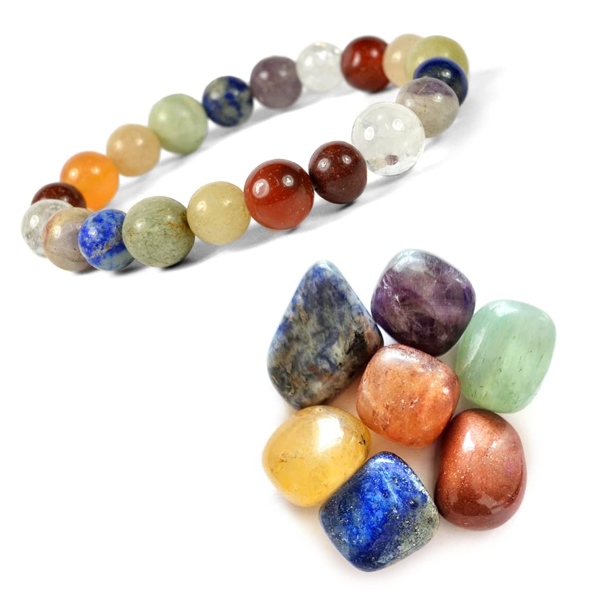Reiki Crystal Products 7 Chakra Tumble Set With 7 Chakra Bracelet For Unisex Adult (B09WMSMSDC) Amazon Price History, Amazon Price Tracker