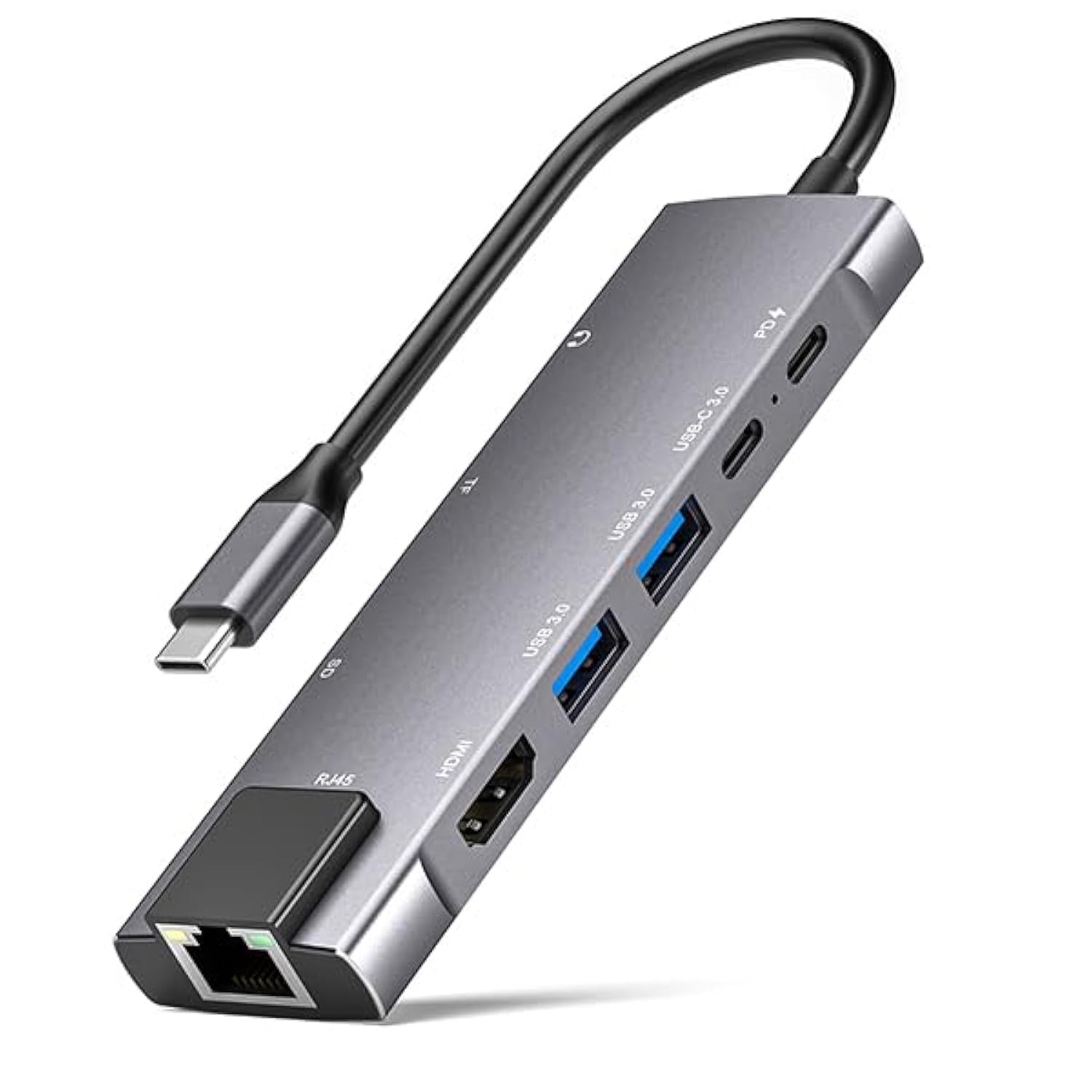USB C Hub Mulitiport Adapter, 9-in-1 Hub with 1Gbps Ethernet,4K@30Hz HDMI,100W Power Delivery, 2 USB 3.0,SD/TF Card Slots,3.5mm Jack,USB-C3.0 Data,