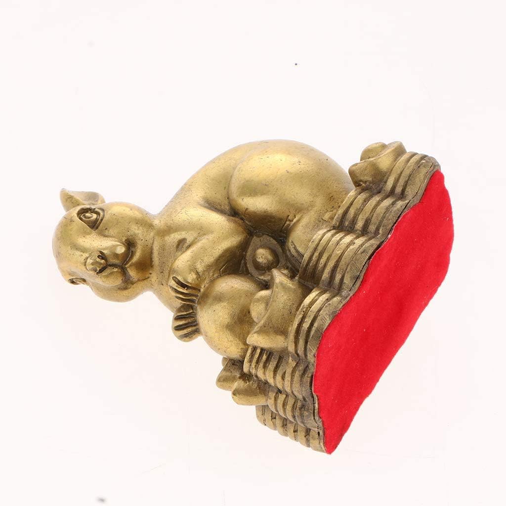 Rabbit Statue Brass Feng Shui Ornament Money Lucky Coin Zodiac Animal Figurines Animal Model Table Top Decor for Office Bookshelf Gifts - Rabbit
