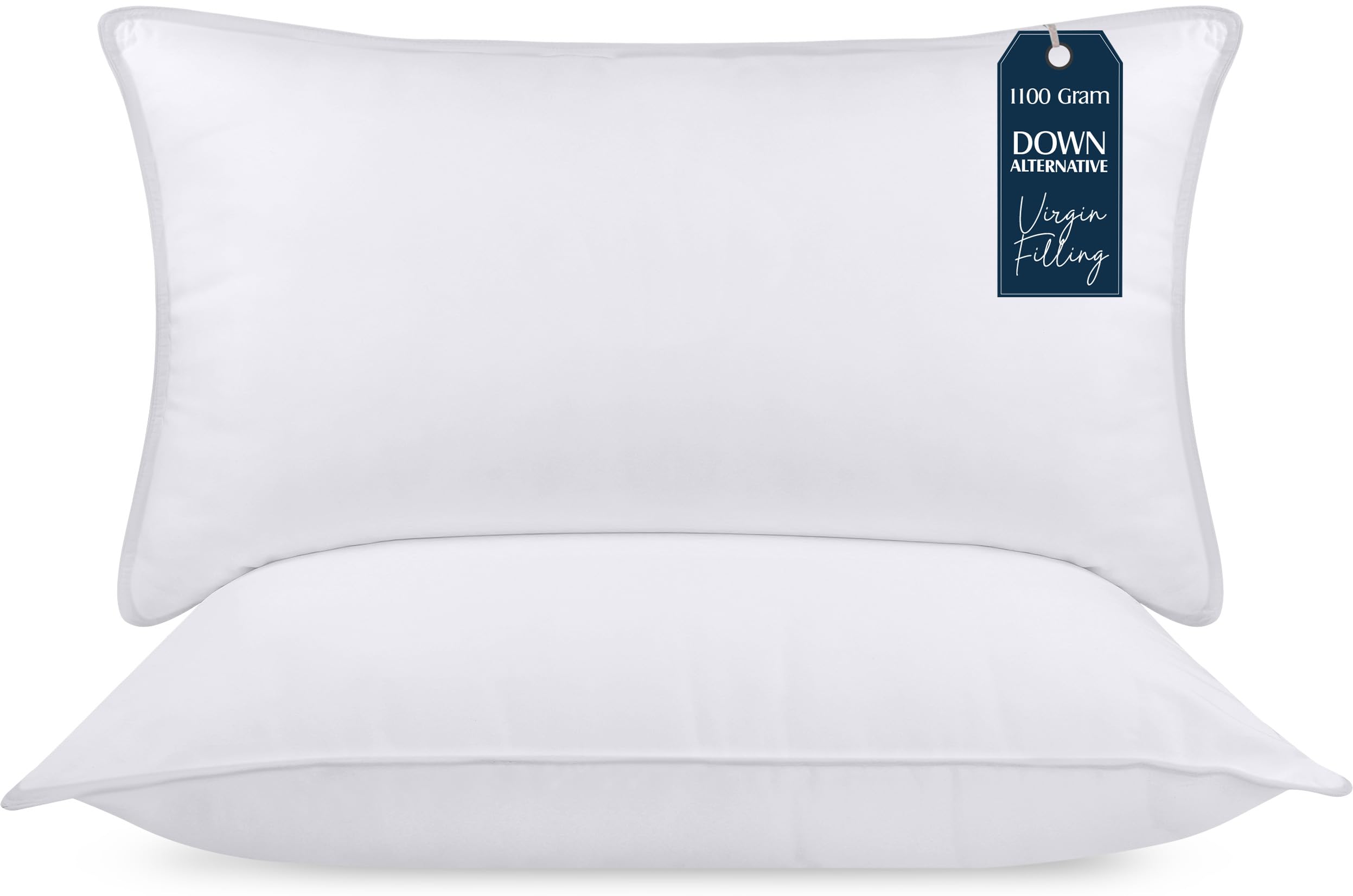 Utopia Bedding Pillows 2 Pack, (UK Standard, White) Hotel Quality Luxury Bed Pillow for Back, Stomach or Side Sleepers