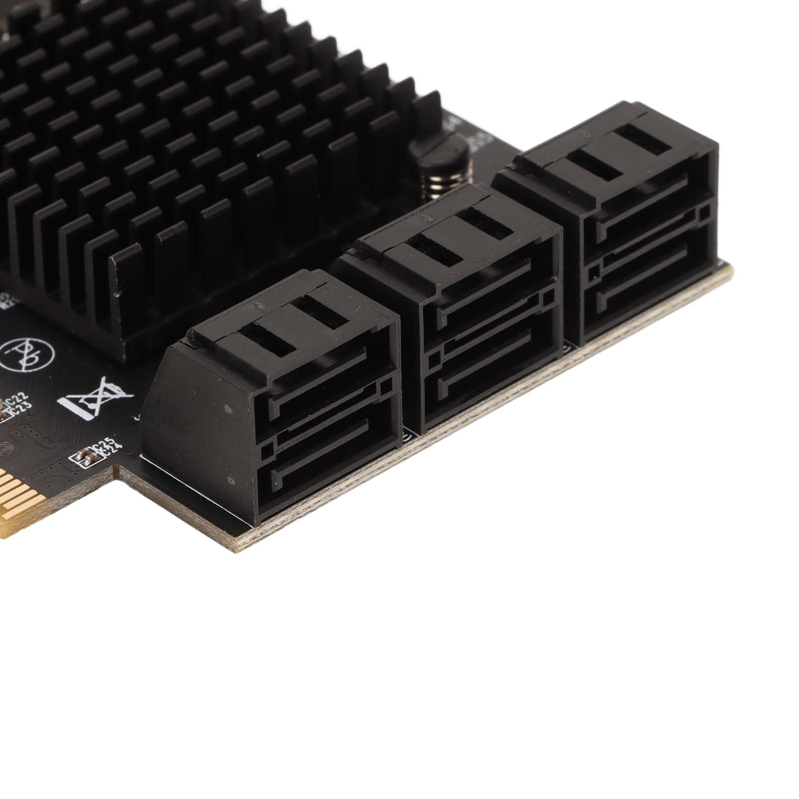 Tarjeta de Expansión PCIe 3.0 a 6 Puertos SATA, 6 Interfaces SATA3.0, Velocidad de Transferencia de 6 Gbps, Chip de Control Principal Jmb585 Pines Chapados en Oro Compatible con Windows 7 Compatible