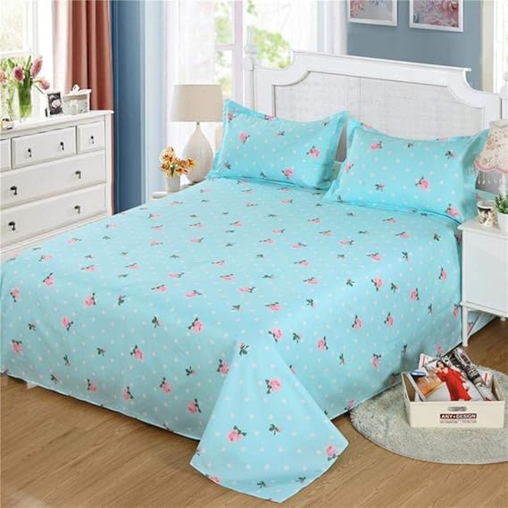 CTOBB 1 x Floral Sanding Soft Bed Sheet, Big Large Size, 230 x 230 cm