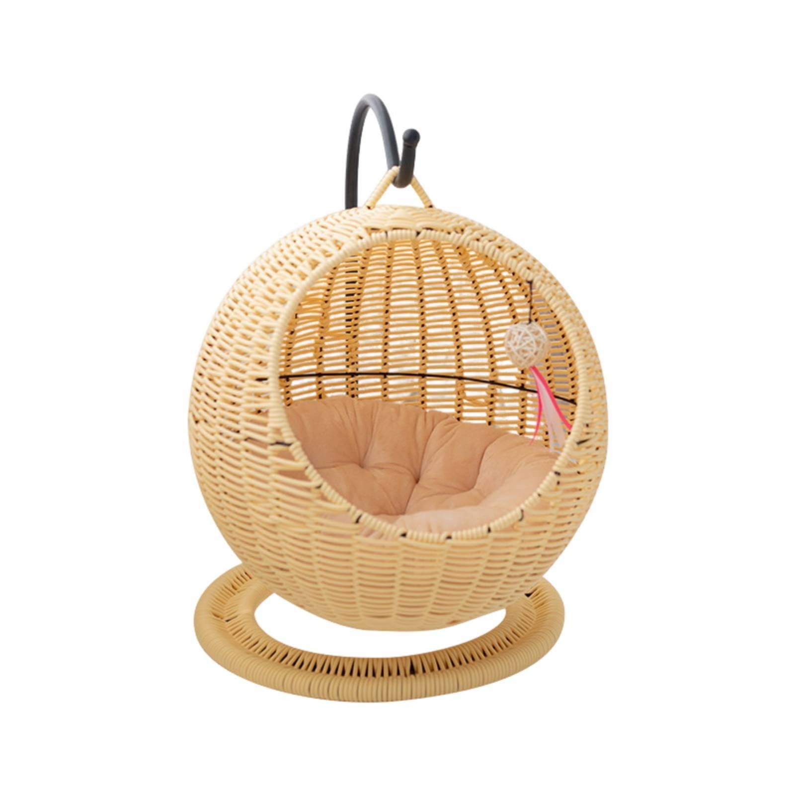 Amaca per Gatti Letto Gatto Cuccia Gatto Cesta Gatto con Struttura Robusta in Metallo Cestino Sospeso Traspirante Adatta per Casa Salotto Finestra Luminosa, Apricot