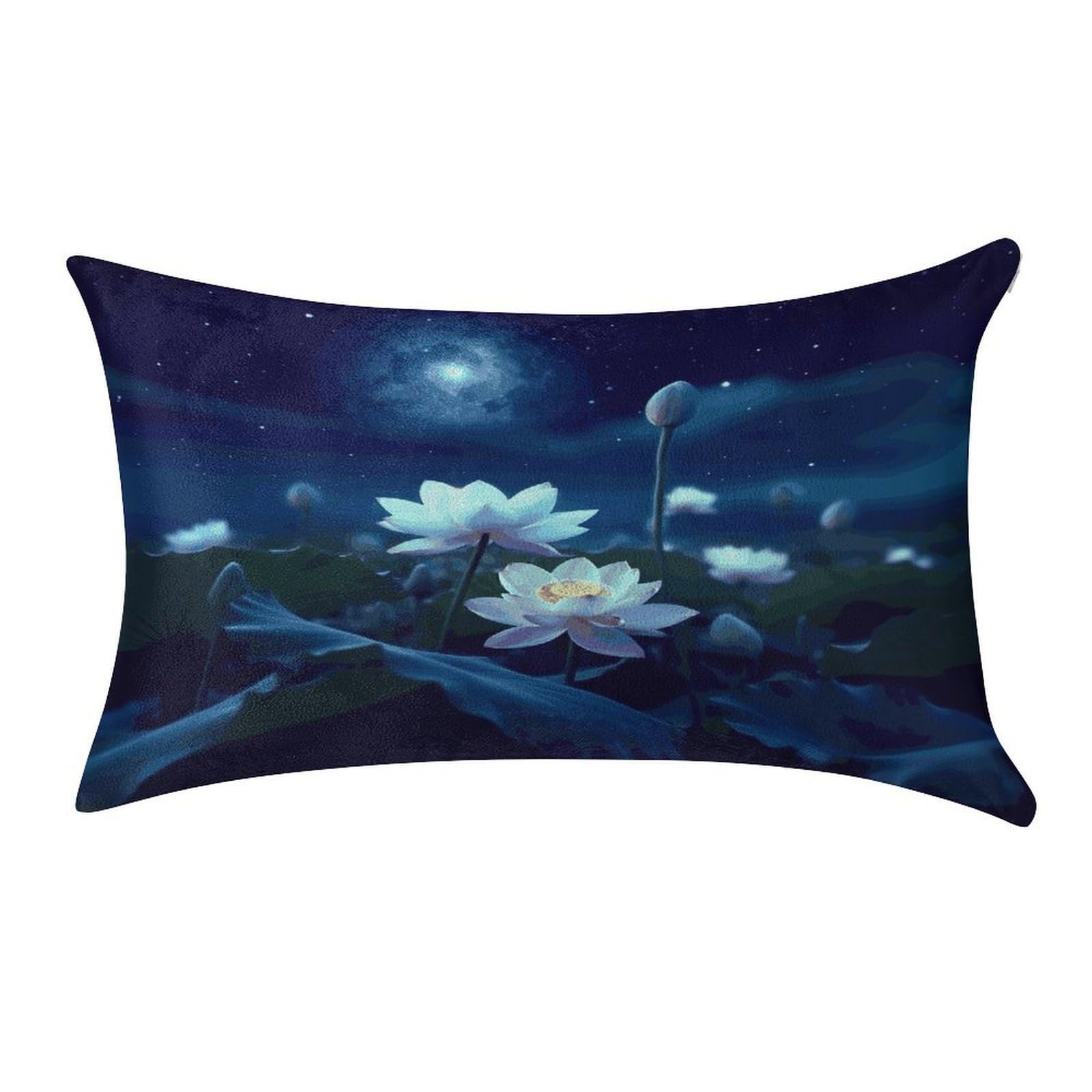 Fekiloot Style Night Lotus Flowers Pillow Covers Home Decor Pillow Cases