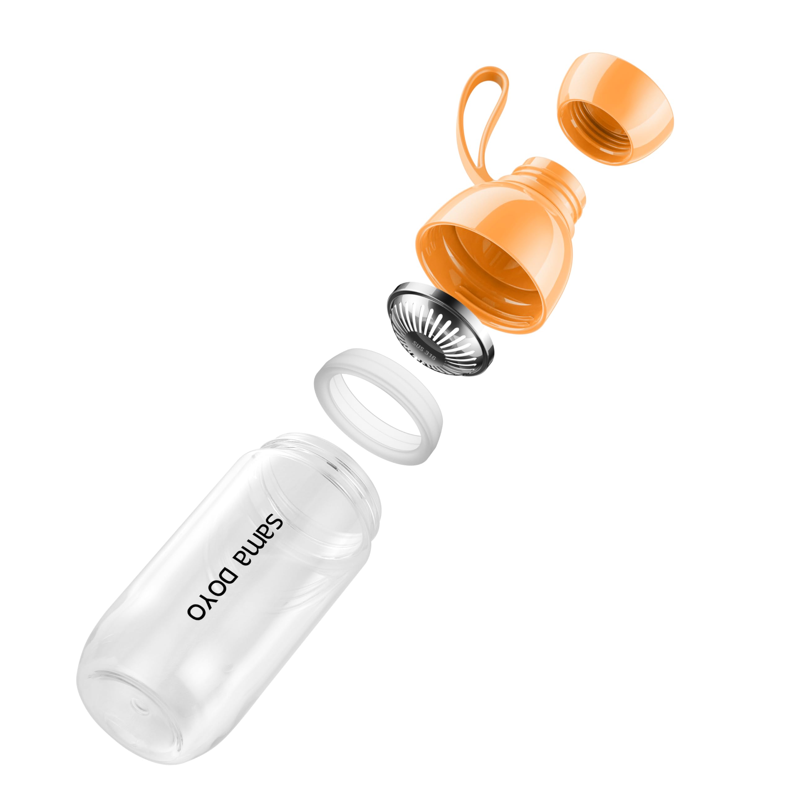 Bouteille à thé avec filtre anti-fuite orange 530ml réutilisable