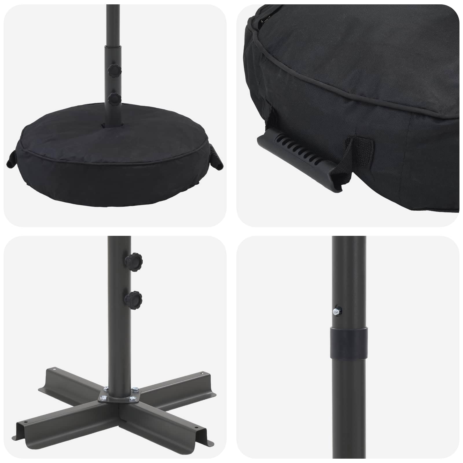 Prostokątny parasol przeciwsłoneczny 300 x 300 cm poliester z podstawą