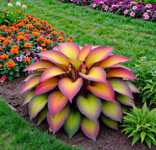 Tall, Large-leaved Hosta, Cold- and Heat-Tolerant, Ideal for Landscaping in Residential Areas and Gardens Hardy Perennial, Excellent Display-15 Bulbs-F