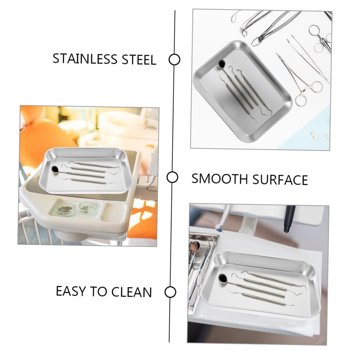 3 Piezas Bandejas de Acero Inoxidable con Profundo para Barbacoa Horno y Organización de Alimentos Aptas para Cocina y Buffet