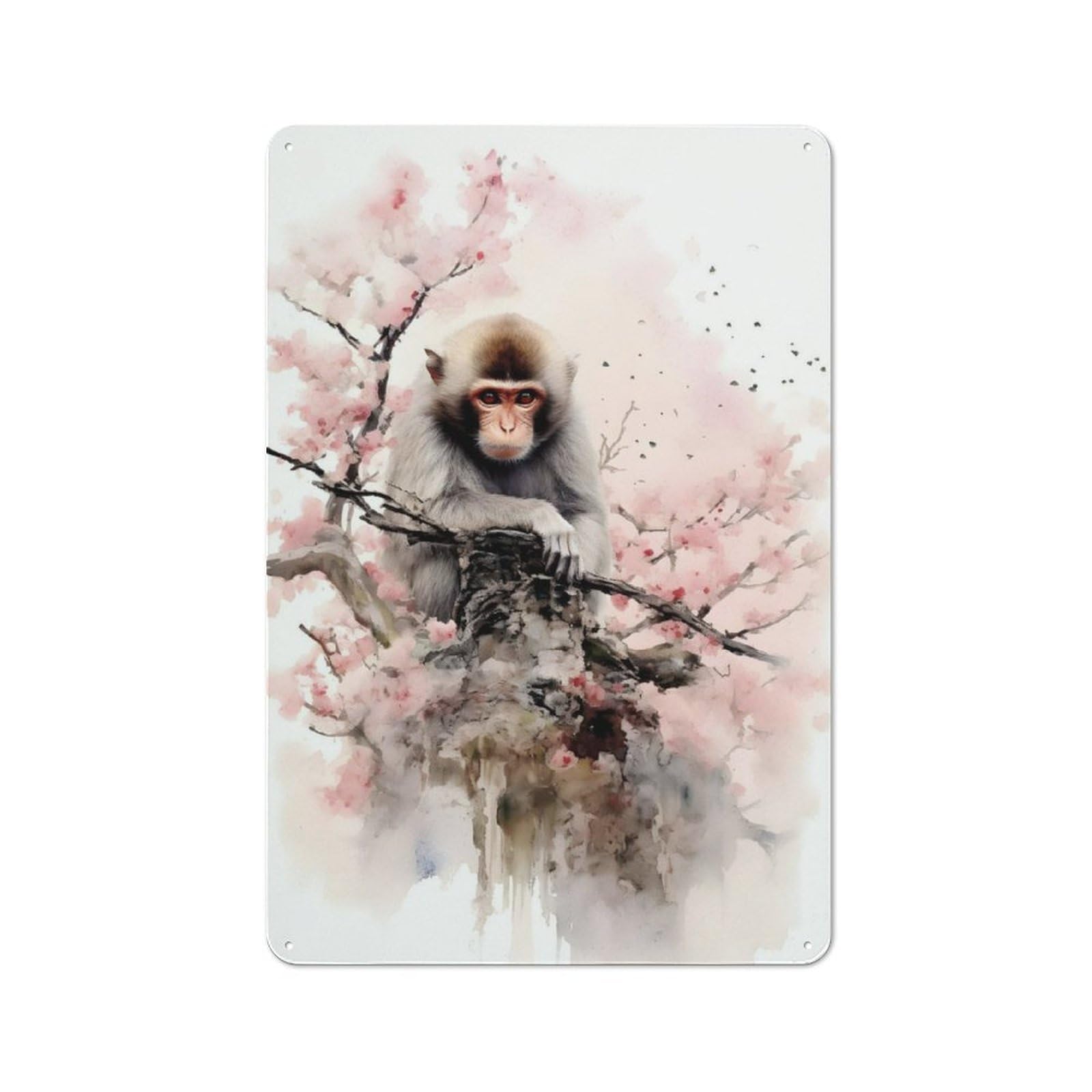 Rustic Monkey Tin Wall Sign 30x20cm, Kitchen Wall Decor for Bakery, Diner, Cafe Or Family Room
