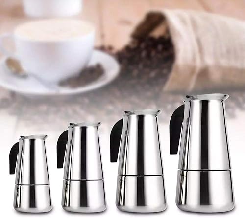 Miniatura 4 de HUKK Olla de café de acero inoxidable Mocha Espresso Latte Percoladora para estufa, cafetera, percoladora, herramienta de bebida, Cafetiere Latte