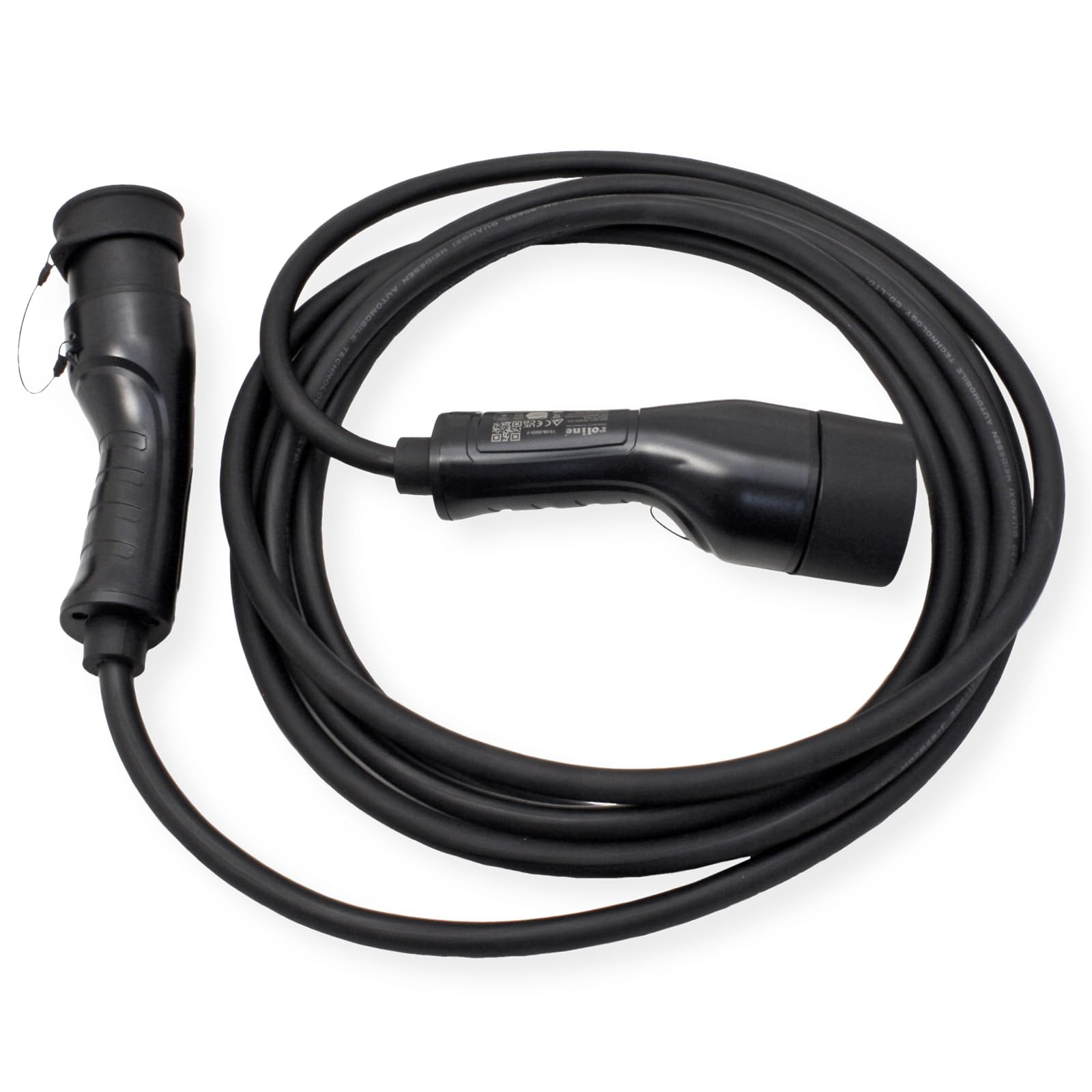 ROLINE Cable de Carga para Coche eléctrico Tipo 2, monofásico, 250 VCA (1P+N+E), 32 A, 7,4 kW, 5 m