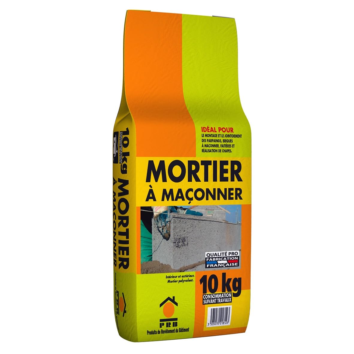 Mortier à maçonner 10kg pour montage de briques et rénovation