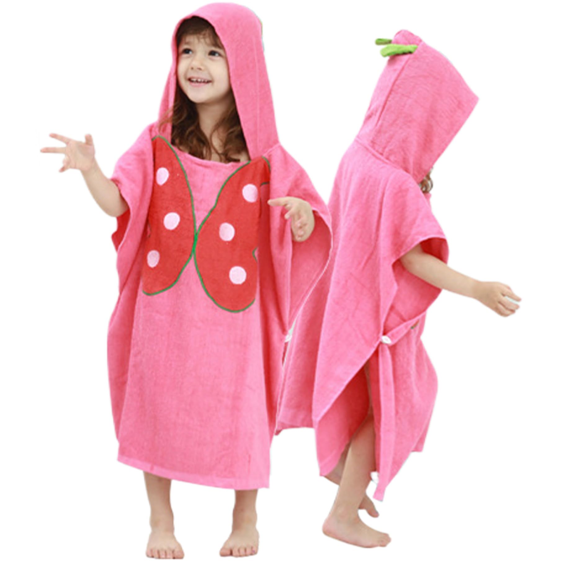 Vervevum Kids Hooded Towels for Beach/Bath/Pool Cute Cartoon 24x47in Hooded Towels Breathable Absorbent Pullover Cotton Kids, Buttery, for