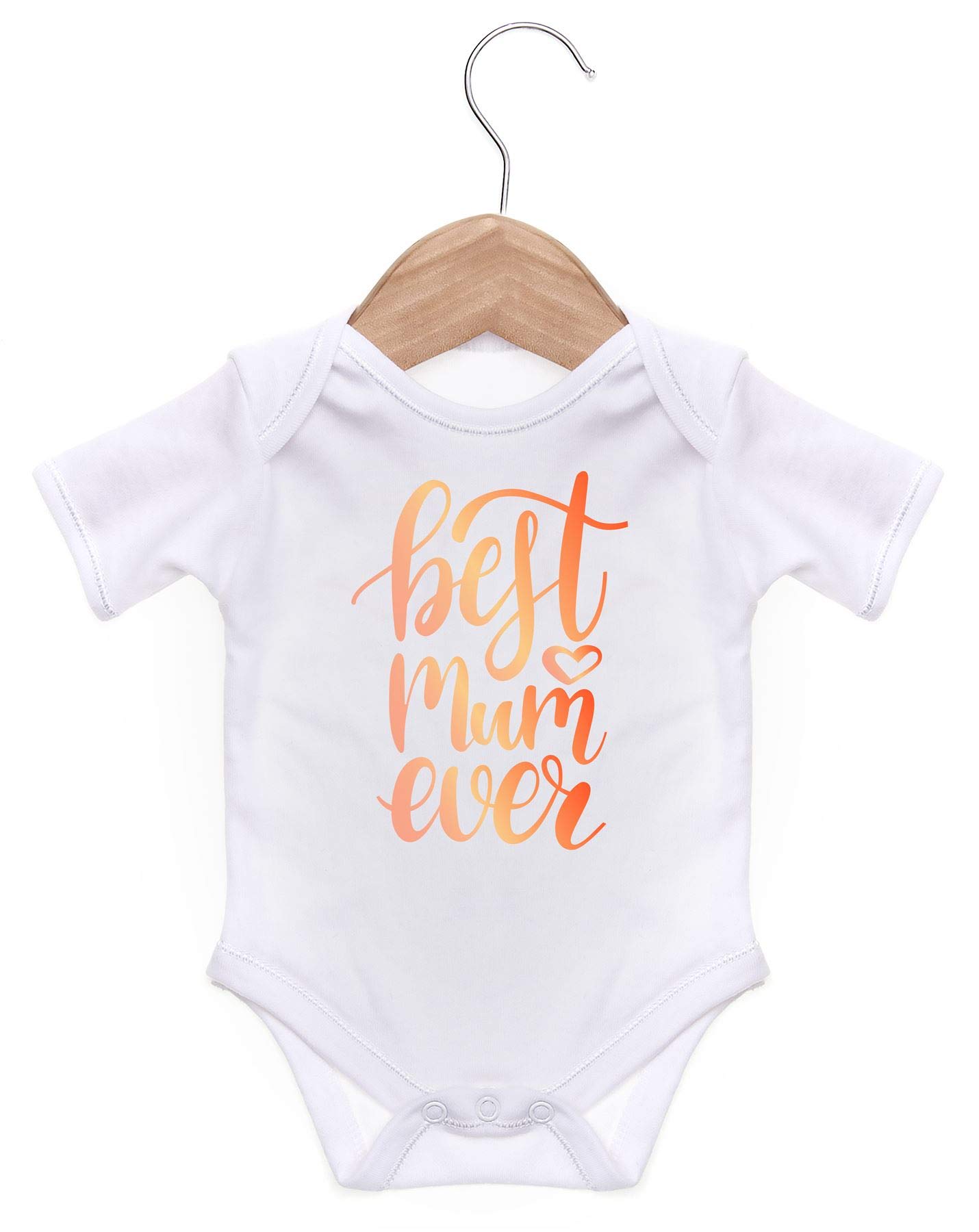 Art Hustle Men's White Best Mum Ever/Baby Grow For Baby Boy Or Girl ( - 0-3M)