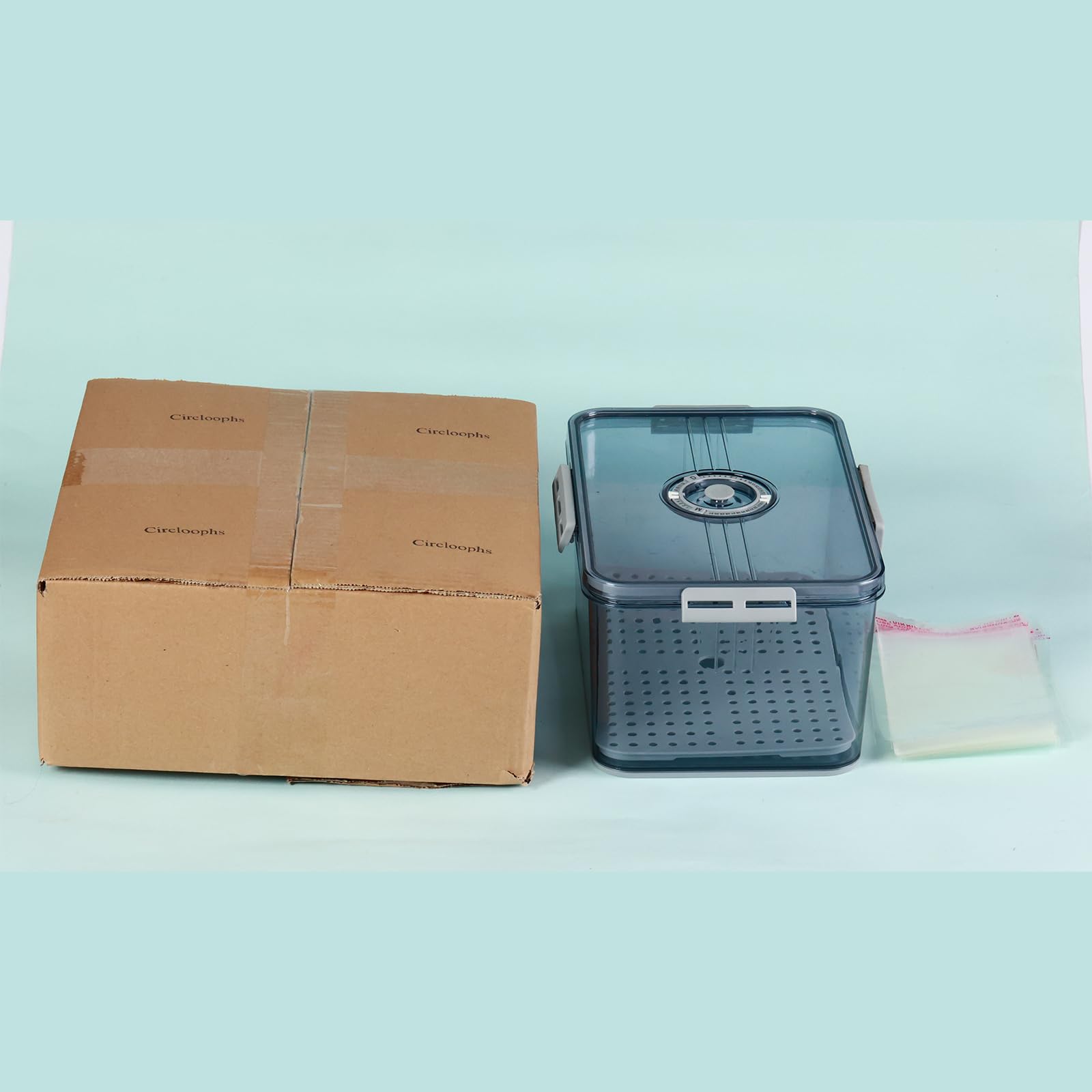 Brotbox für Küchenarbeitsplatte, normaler und großer Brotbehälter, luftdichter Brot, großer Brotkasten für Brotaufbewahrung, transparenter Kühlschrankverschluss für Obstaufbewahrung, mit 50