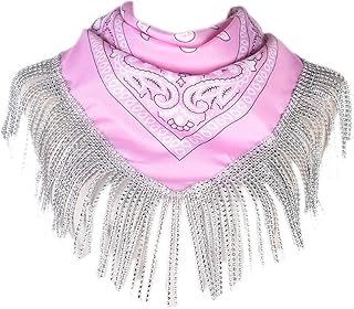 Vaquera Bachelorette Fringe Bandanas Bachelorette Bandanas Vaquera Bandanas for Pañuelo Pañuelos for WOM Cowg/1262 (Color : Pink)