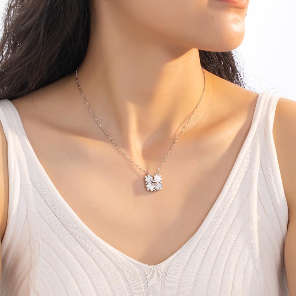 Dainty Gold Necklace for Women, Dainty Heart Clover Pendant Jewelry, 18K Plated Stainless Steel, Elegant Gold Jewelry for Women with Crystal Accents, Versatile Heart Necklace, Gift for Her - Image 10