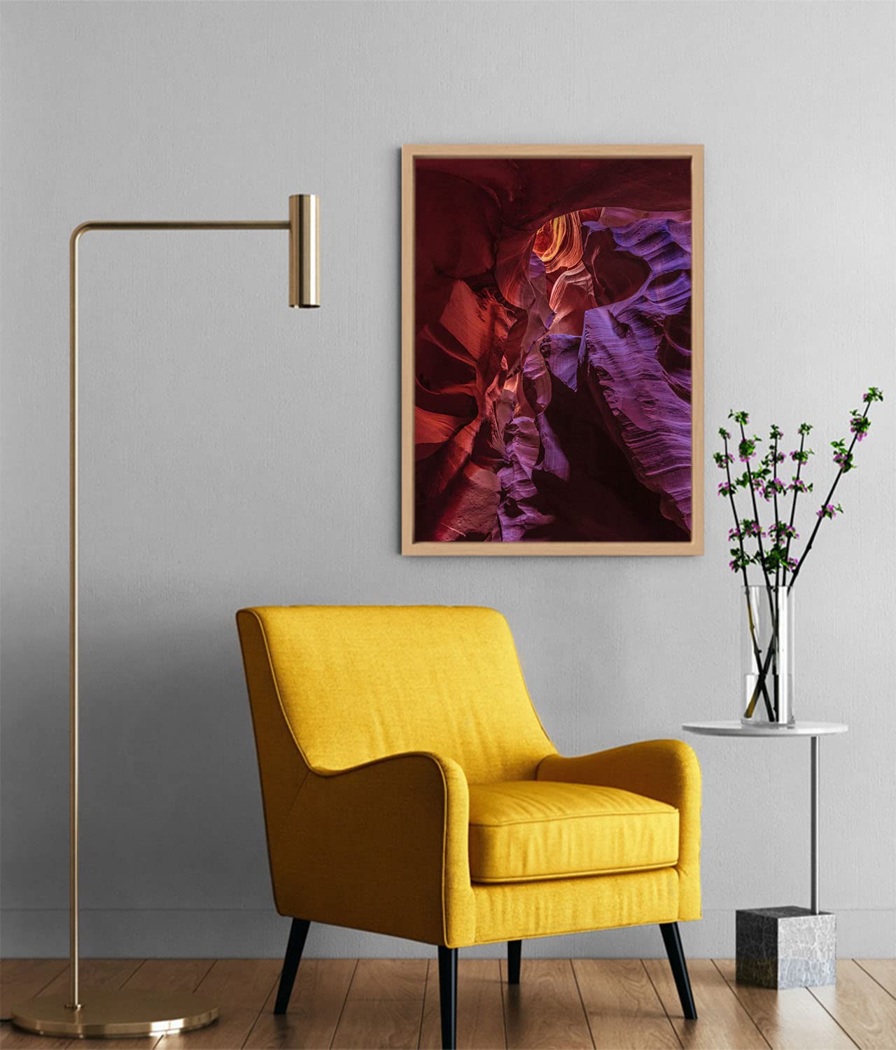 Xtreme Skins Designs Print Wooden Floater Framed Canvas Wall Art Decoration Poster (10x14 Inch) - canyon during daytime