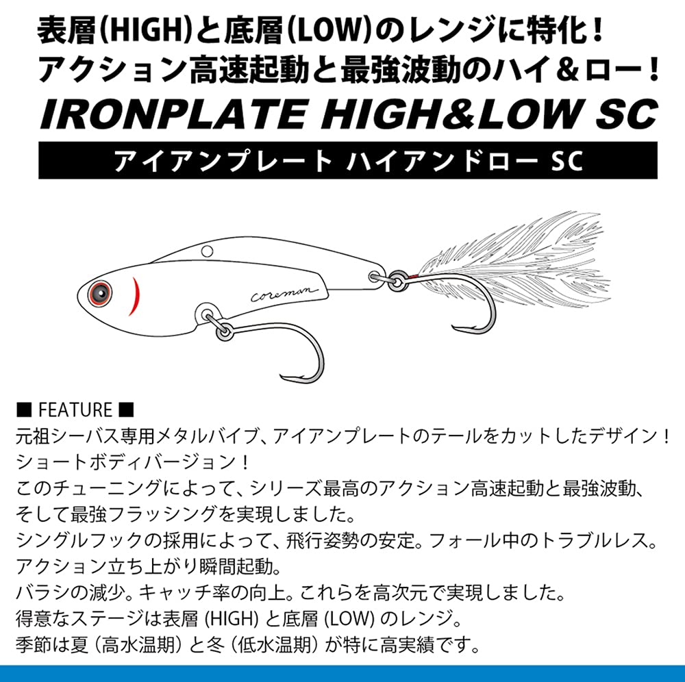 Coreman IP-25 Iron Plate High and Low Silver Claw (SC) 0.9 oz (25 g) #003 Pink Head