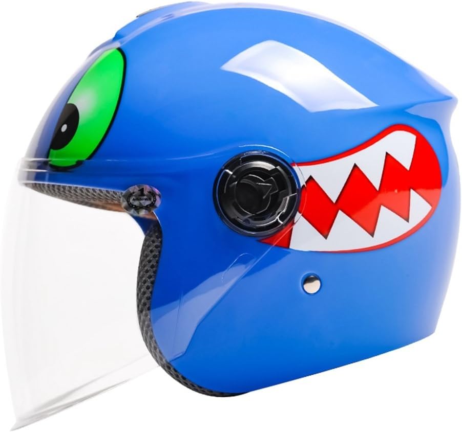 テンカ バイクヘルメット 79 以上節約 ジェットヘルメット こども用 半帽 シールド ハーフヘルメット 夏 怪我防止 アウトドア スポーツ キッズ ボーイズ ガールズ 調節可能 超軽量 カワイイ 保護 安全帽 安全 サイクリング