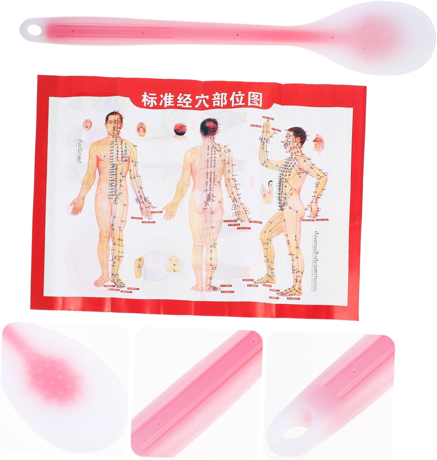 Silicone Palm Pat Massage Tool Long Bendable Acupoint Beating Stick for Neck Back Shoulder Muscle Relief Home Use Professional Body Massager