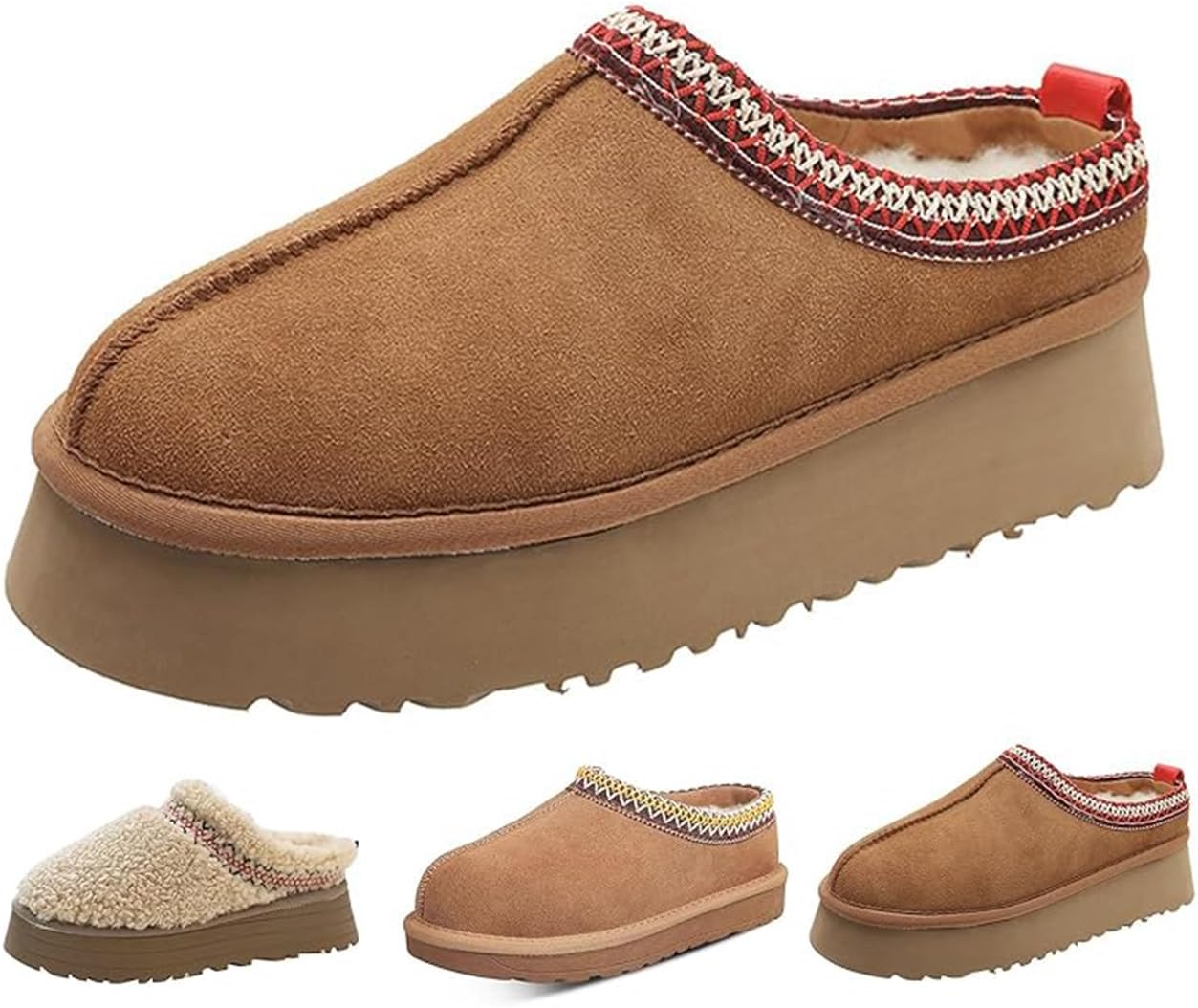 Fashion Platform Slippers for kids Fur Fleece Lined Short Ankle Boot boy girl Comfortable Warm Outdoor Indoor Home Non slip fuzzy big Little Kid Mini Boots