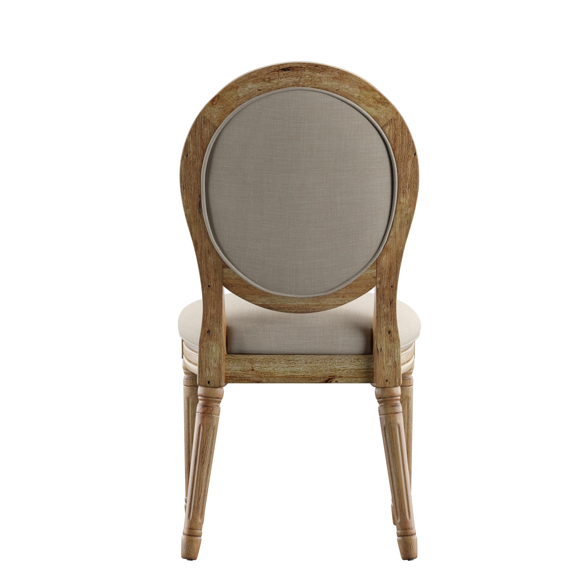 Inspire Q Deana Round Linen and Wood Dining Chairs (Set of 2) by