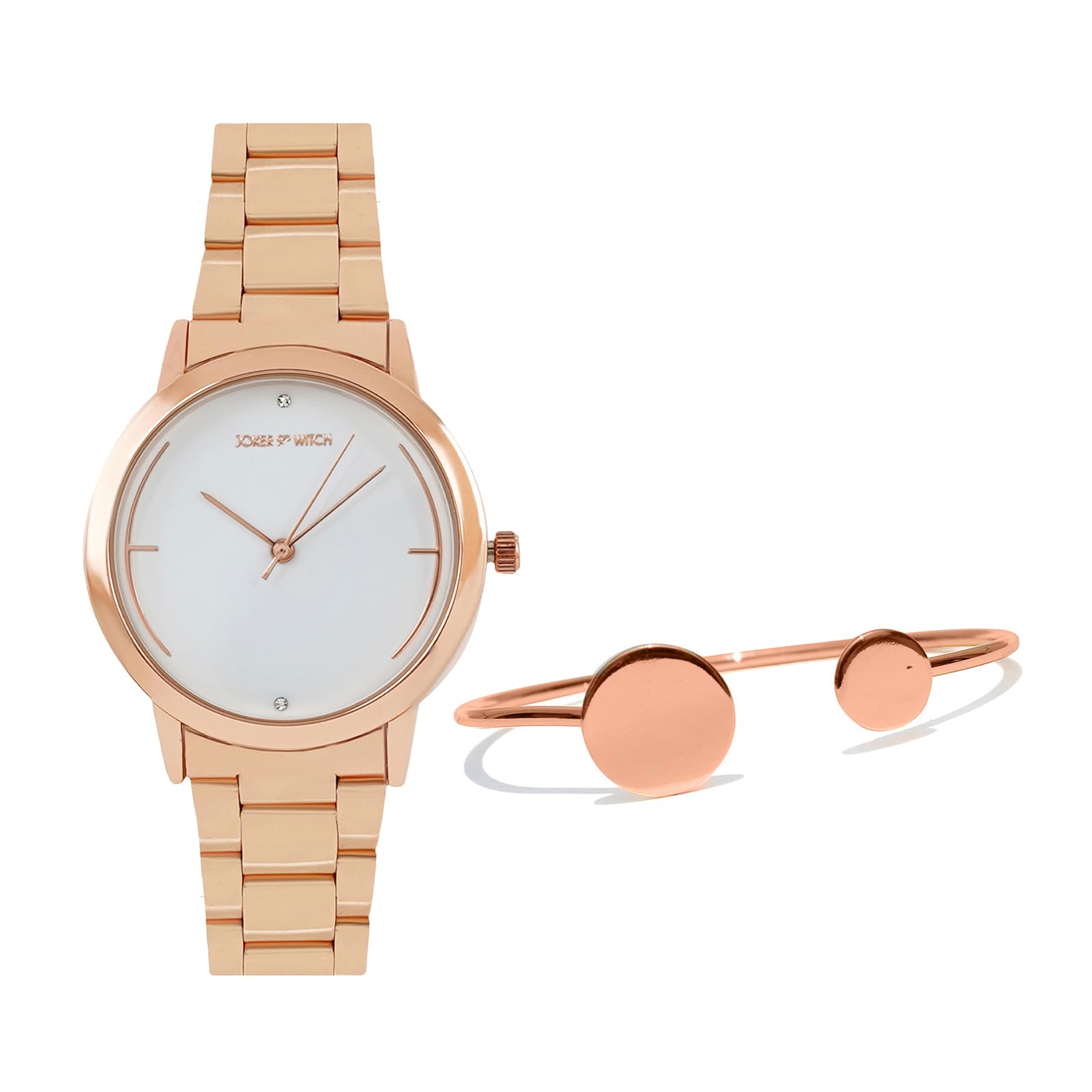 Joker & Witch Stainless Steel Women Anastasia Rosegold Analog Watch Bracelet Stack, White Dial, Rose Gold Band (B0C7L94SJM) Amazon Price History, Amazon Price Tracker