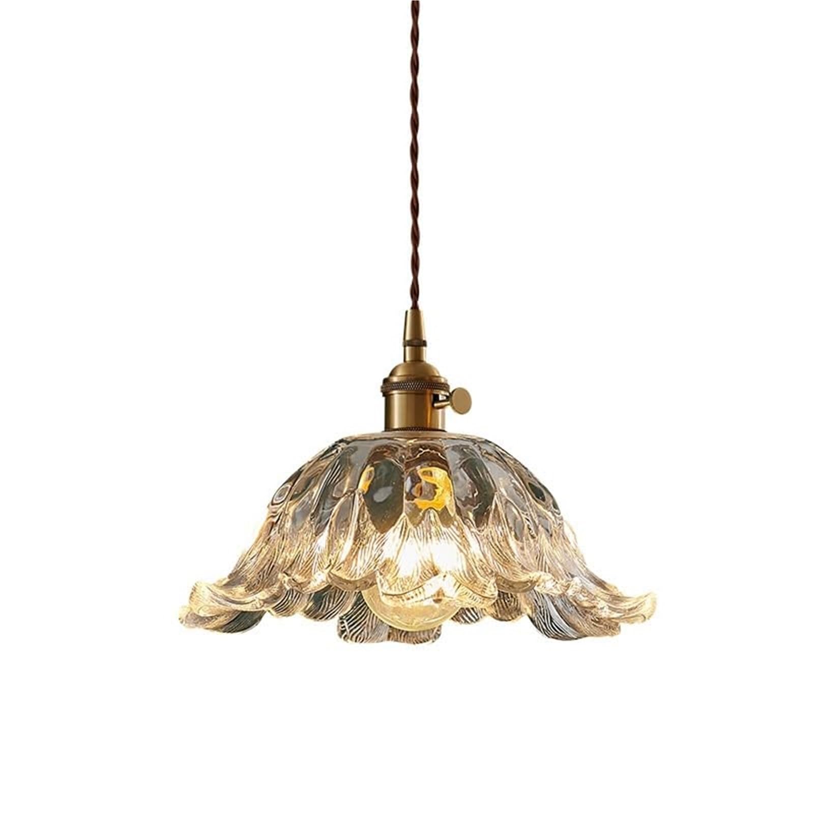 FZQSXAZU Pendant Light Ceiling Shade Japanese Creative Nordic Brass Single-Head Small Chandelier Lamp for Dining Table Bedside Corridor Entrance Bar and Restaurant(10.6in)