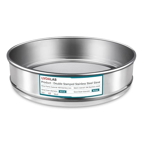Miniatura 16 de Tamiz de Malla de Acero Inoxidable 304, Tamiz de Prueba de 10 Mallas (2mm) de Abertura, Diámetro de 7.9 Pulgadas (20cm) Tamices Económicos de