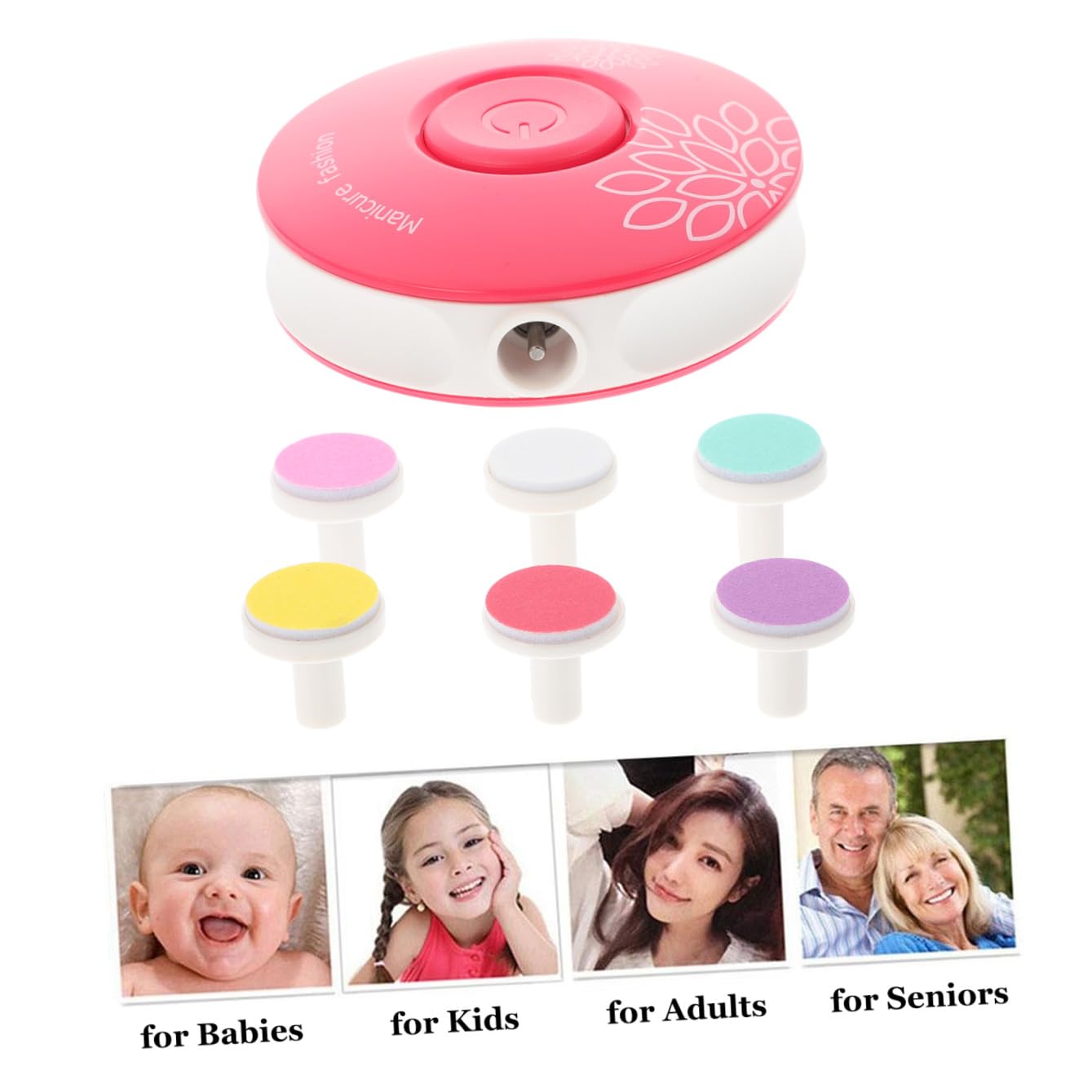 UPKOCH 3piezas Cortauñas Eléctrico Para Bebés Cabezas De Molienda y Baterías Recortador De Uñas Portátil y Silencioso Para Manicura y Pedicura Infantil