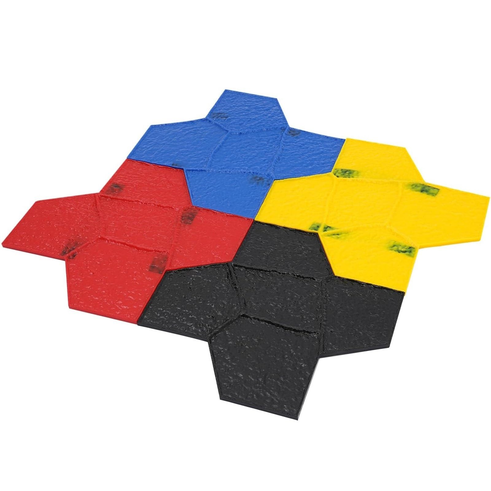 4 tappetini per timbri in cemento, 59 x 59 cm, stampo per calcestruzzo, pelle testurizzata in poliuretano, tappetino realistico in ardesia, per pareti e pavimenti, quattro colori