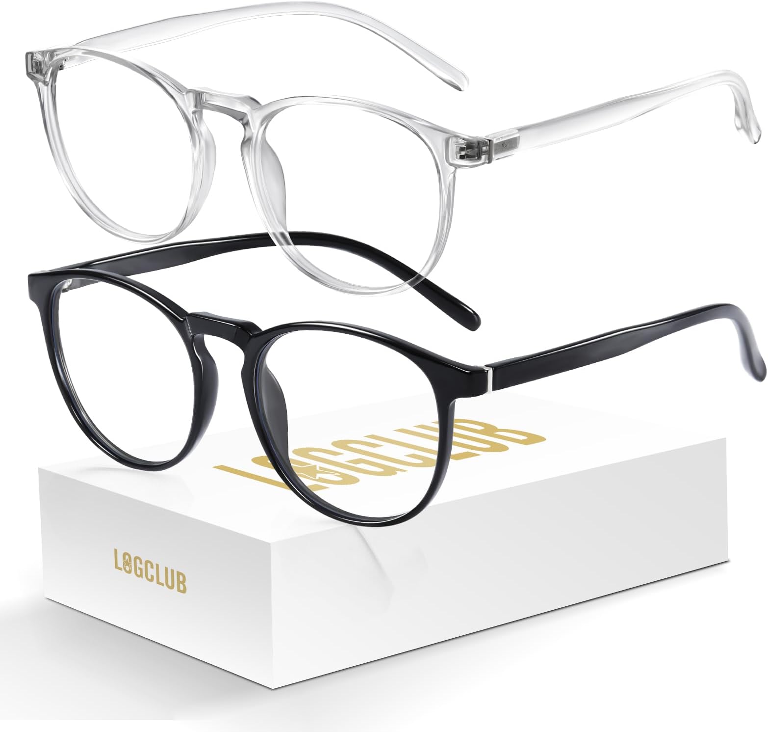 2 Pack Blue Light Glasses For Woman/Men Blue Retro Round Light Blocking Glasses