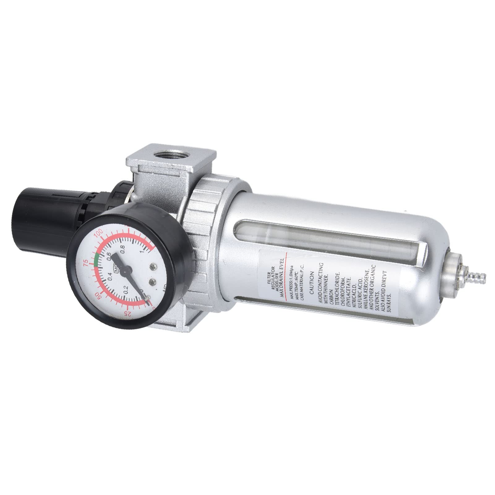 Ejoyous Regolatore del Filtro dell'aria Compressa Combo Regolatore di Pressione del Filtro dell'aria in Lega di Alluminio 1,0 MPa con Manometro 40 Micron Separatore d'acqua per Sistemi Pneumatici