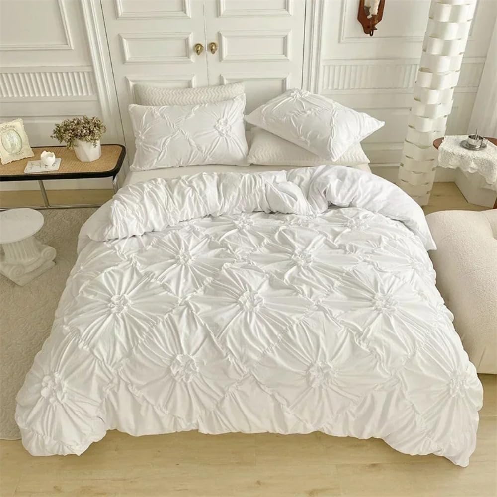 Housse de couette zippée anti-glisse parure de lit double douce pour peaux sensibles 220x240