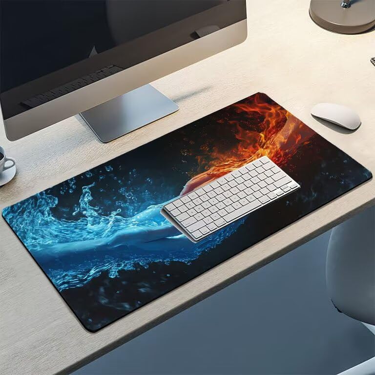 Tappetino Mouse Gaming XXL 1600 x 800 mm Tappetino Antiscivolo Sottomano Da Scrivania Per Mouse e Tastiera, Con Base In Gomma Antiscivolo, Lavabile, Mouse Pad Coppia di mani, Regalo per Uomo L-831