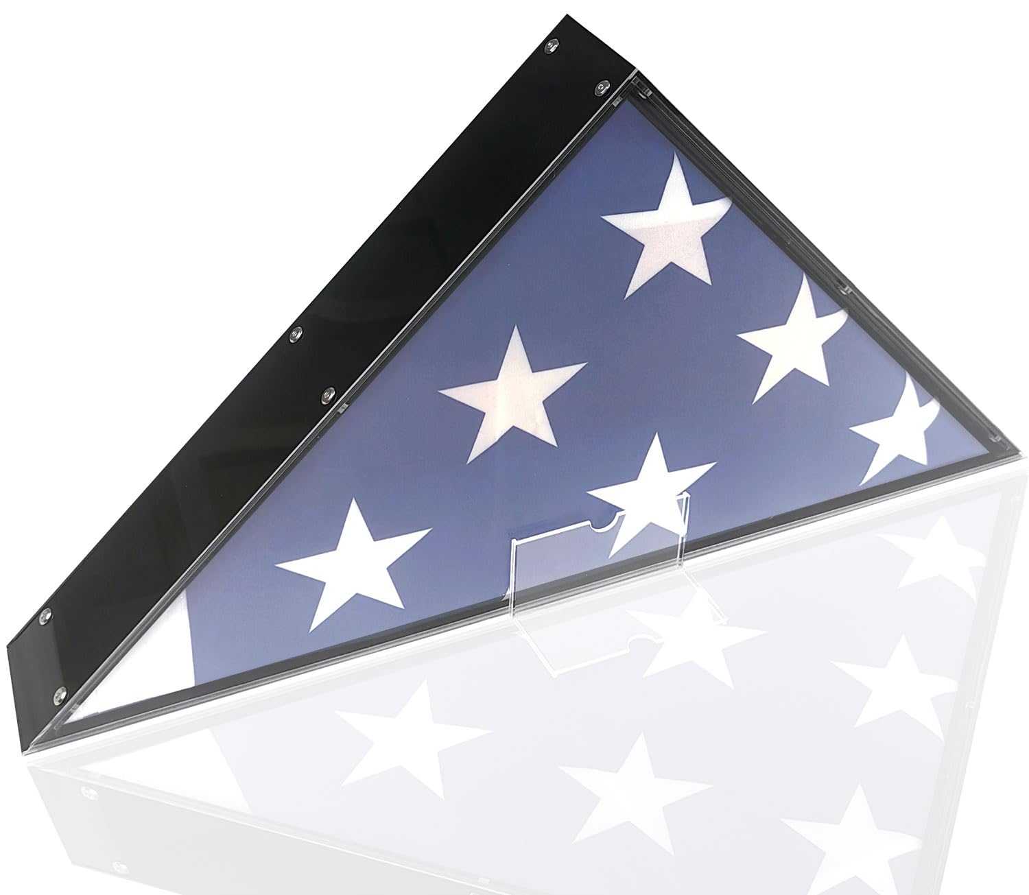 Contenedor de bandera acrílica y vitrina para veteranos